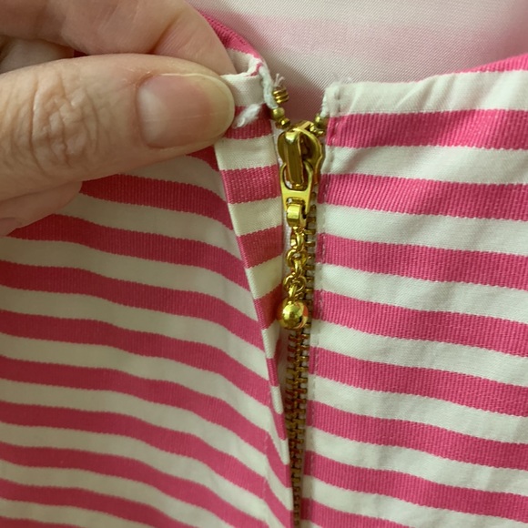 KATE SPADE Pink White Sleeveless Dress with Bow - Picture 5 of 16